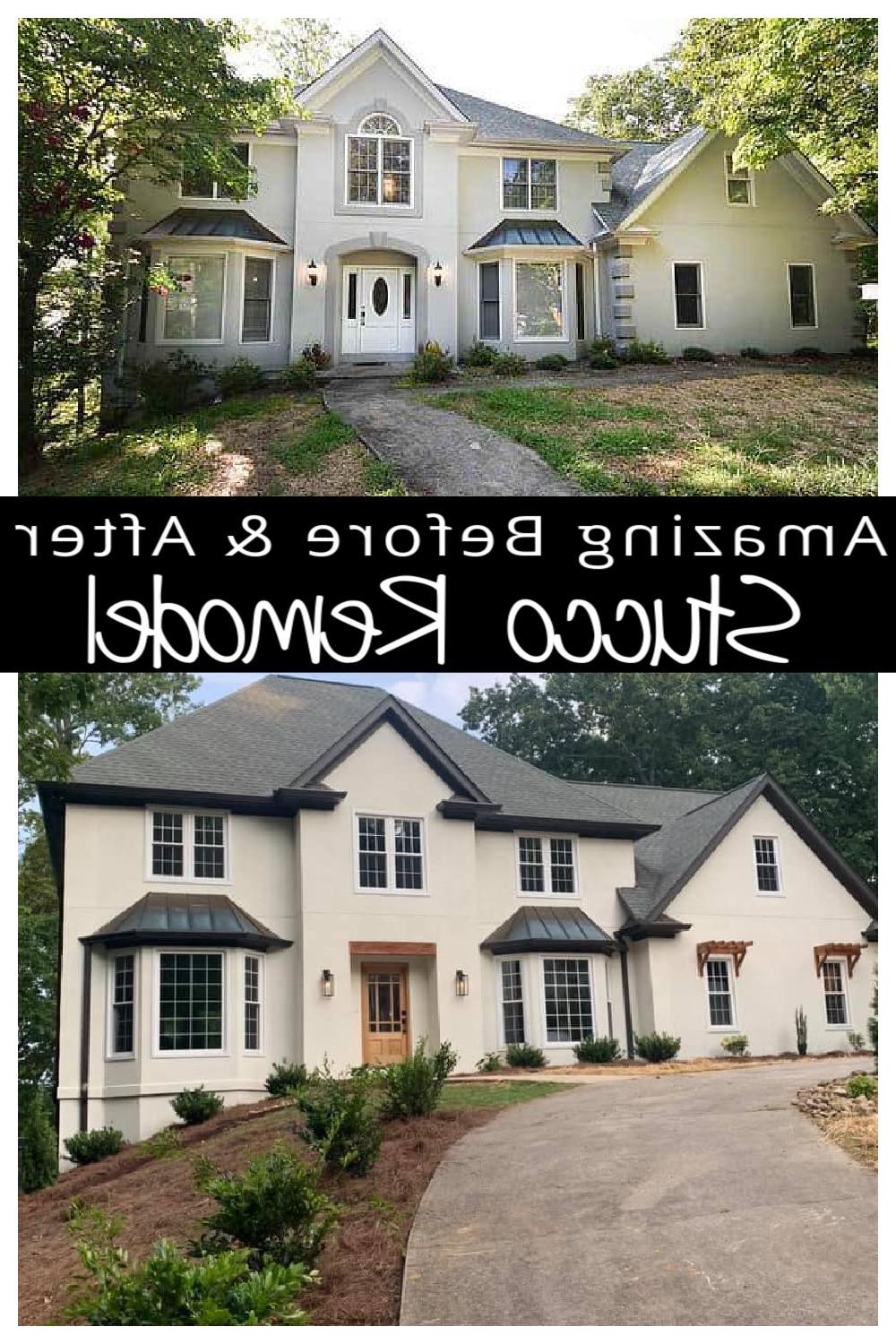 Before & After Pictures of Exterior Stucco Remodel 