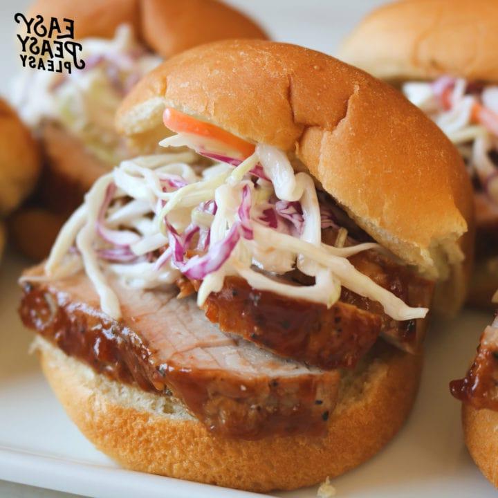 Easy BBQ Pork Tenderloin Sliders perfect for lunch or dinner.