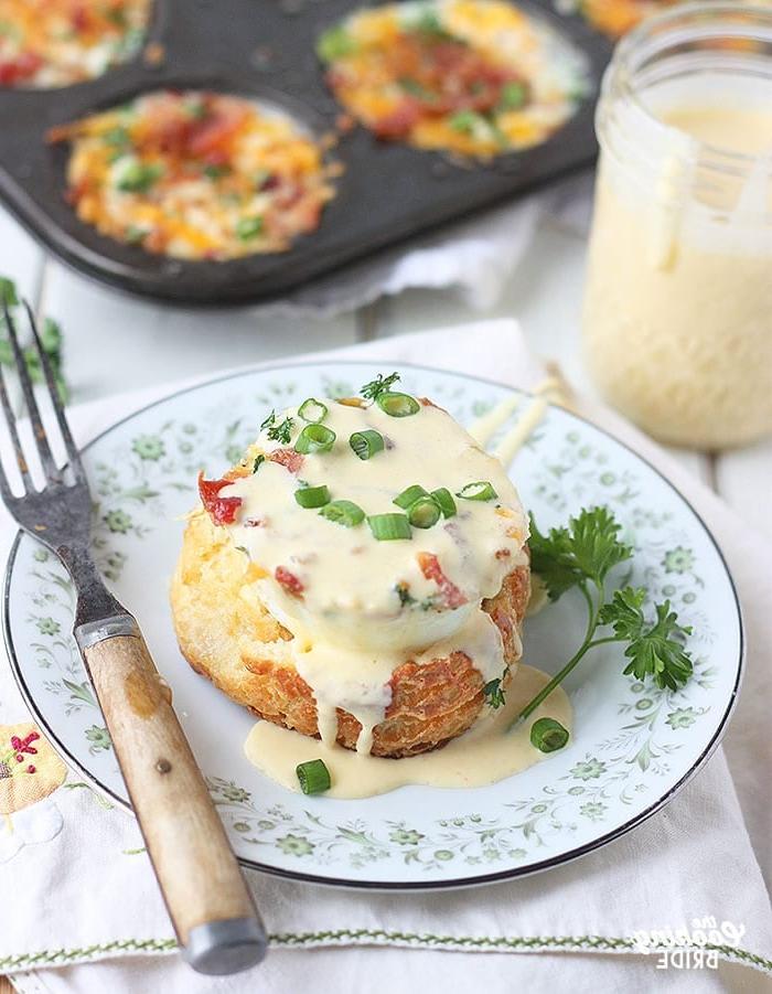 oven baked egg on a biscuit drizzled with Hollandaise